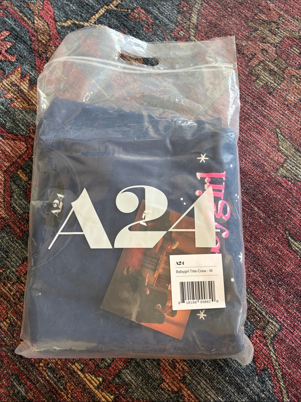 A24 Navy 'Babygirl' Crew Sweatshirt - M